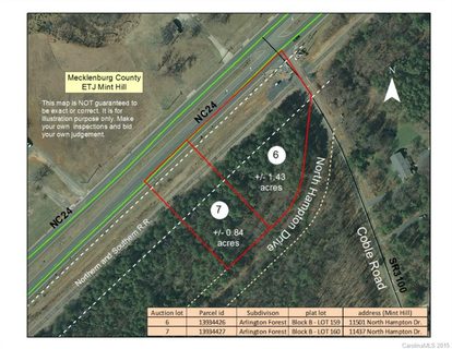 11501 Hampton Drive sold lot in Arlington Forest, Mint Hill, NC